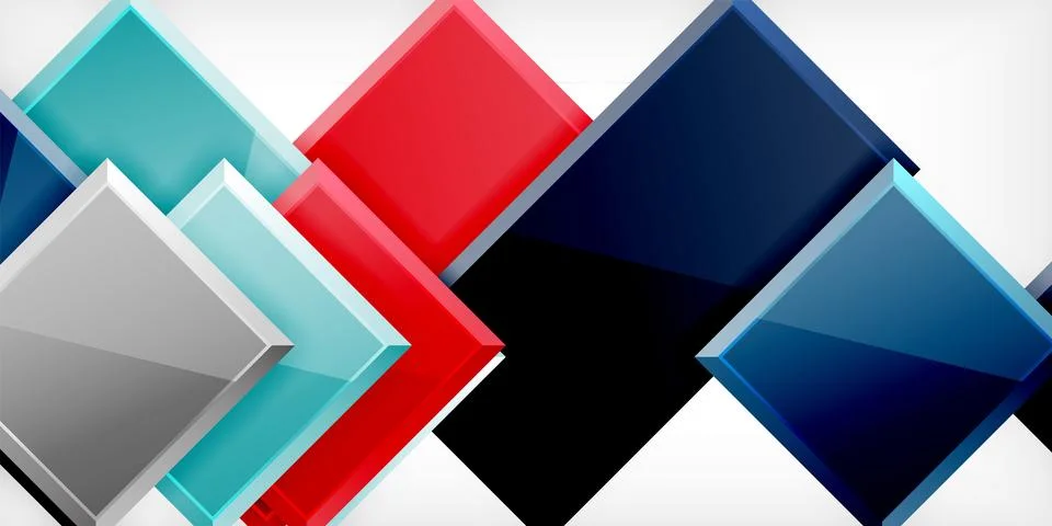 Colorful squares and rectangles. Vector Illustration For Wallpaper, Banner 스톡 일러스트