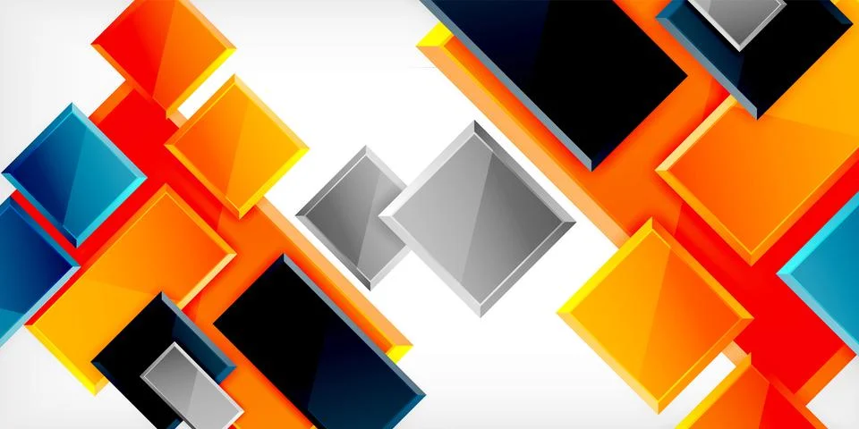 Colorful squares and rectangles. Vector Illustration For Wallpaper, Banner Illustrazione stock