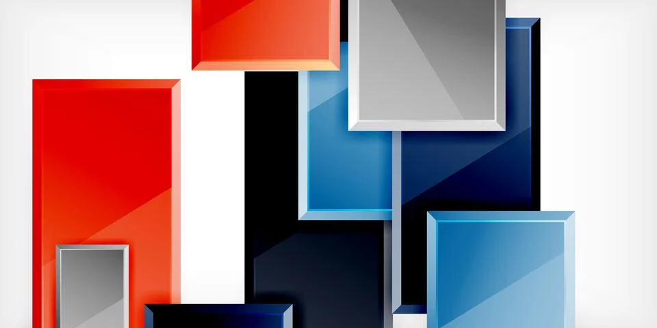 Colorful squares and rectangles. Vector Illustration For Wallpaper, Banner Illustrazione stock