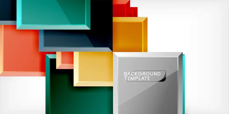Colorful squares and rectangles. Vector Illustration For Wallpaper, Banner Illustrazione stock