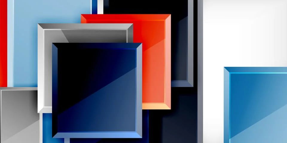 Colorful squares and rectangles. Vector Illustration For Wallpaper, Banner 스톡 일러스트