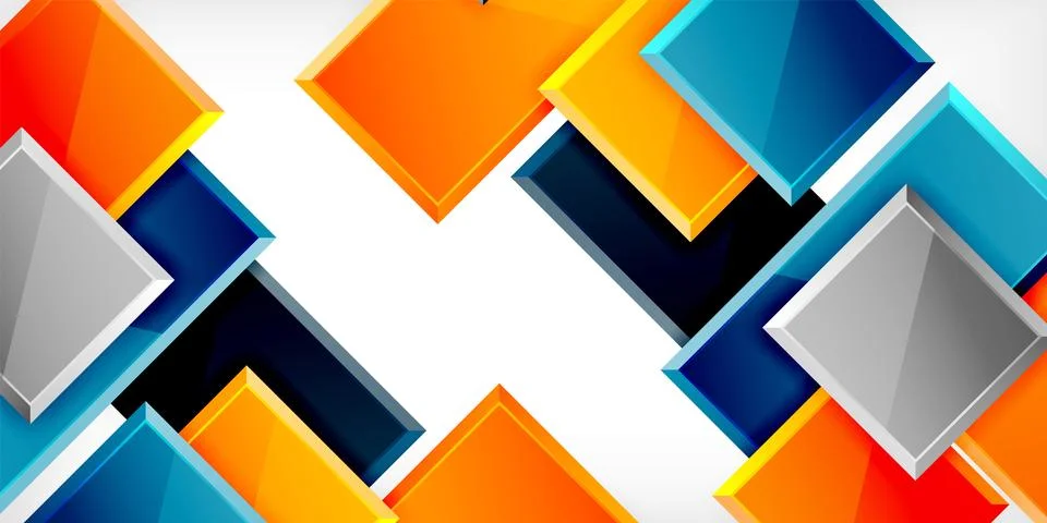 Colorful squares and rectangles. Vector Illustration For Wallpaper, Banner 스톡 일러스트