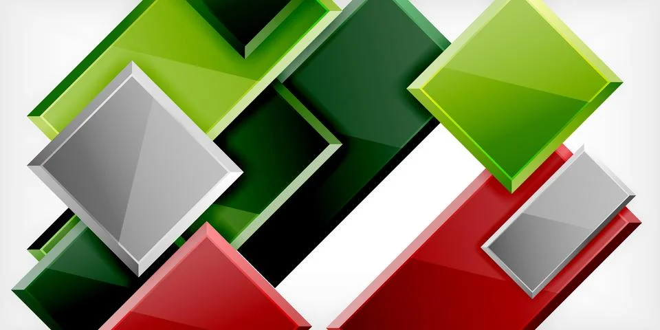 Colorful squares and rectangles. Vector Illustration For Wallpaper, Banner 스톡 일러스트