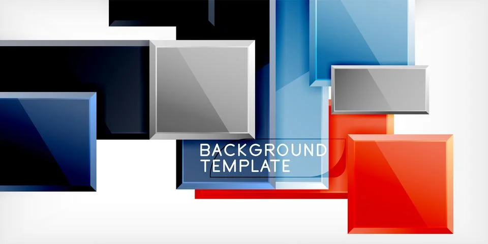 Colorful squares and rectangles. Vector Illustration For Wallpaper, Banner Illustrazione stock