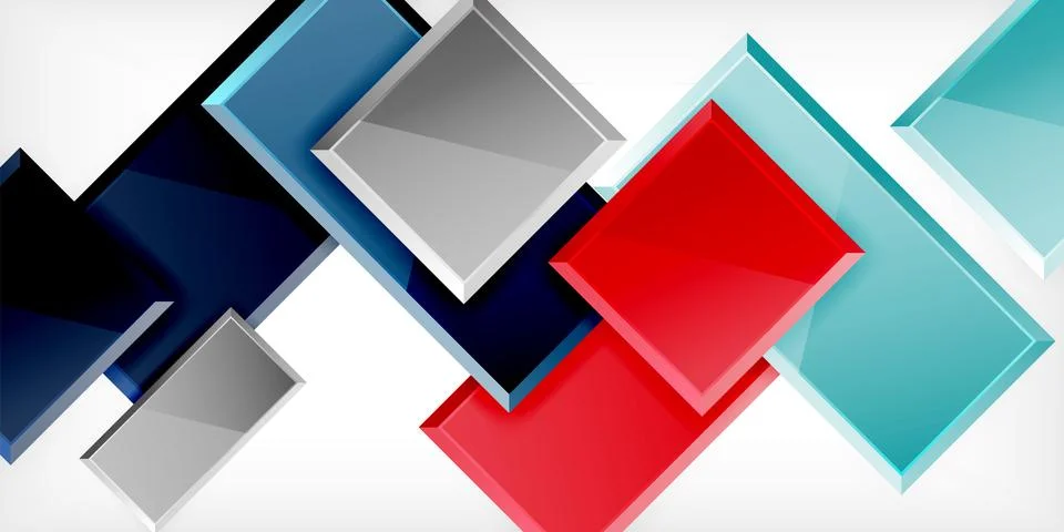 Colorful squares and rectangles. Vector Illustration For Wallpaper, Banner Illustrazione stock