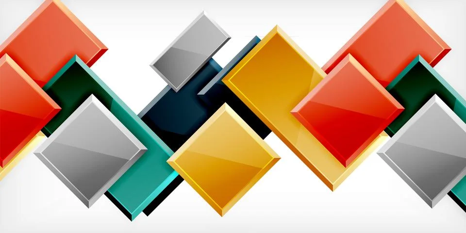 Colorful squares and rectangles. Vector Illustration For Wallpaper, Banner Illustrazione stock