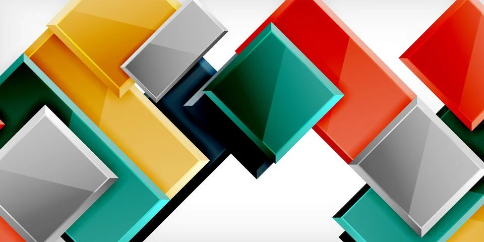 Colorful squares and rectangles. Vector Illustration For Wallpaper, Banner Illustrazione stock