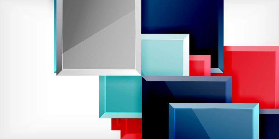 Colorful squares and rectangles. Vector Illustration For Wallpaper, Banner Illustrazione stock