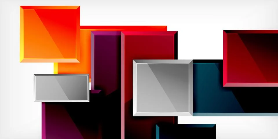 Colorful squares and rectangles. Vector Illustration For Wallpaper, Banner 스톡 일러스트