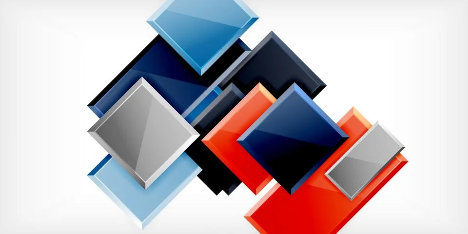 Colorful squares and rectangles. Vector Illustration For Wallpaper, Banner Illustrazione stock