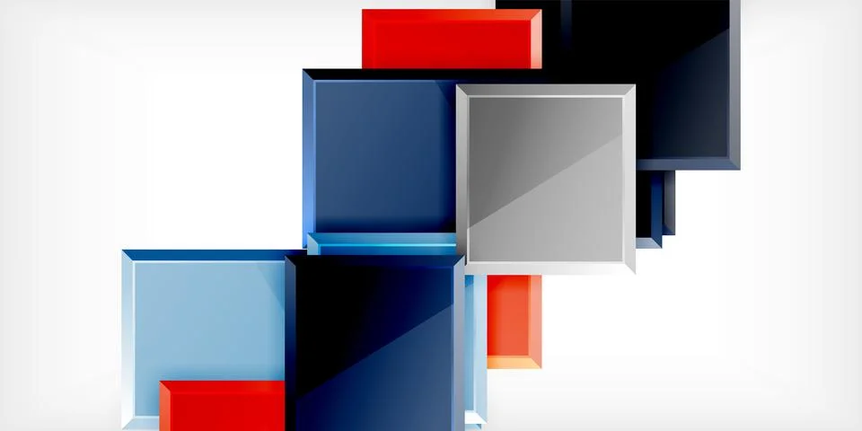 Colorful squares and rectangles. Vector Illustration For Wallpaper, Banner Illustrazione stock