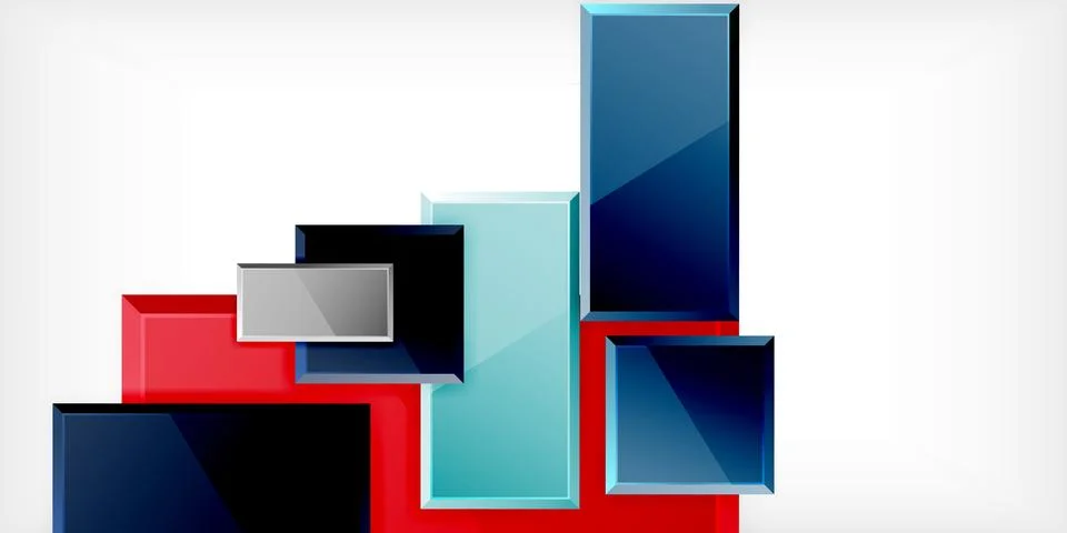 Colorful squares and rectangles. Vector Illustration For Wallpaper, Banner Illustrazione stock