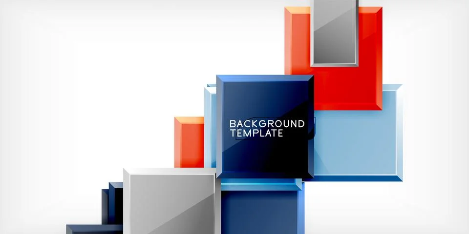 Colorful squares and rectangles. Vector Illustration For Wallpaper, Banner Illustrazione stock