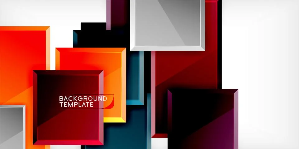 Colorful squares and rectangles. Vector Illustration For Wallpaper, Banner Illustrazione stock