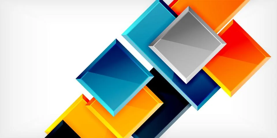 Colorful squares and rectangles. Vector Illustration For Wallpaper, Banner Illustrazione stock
