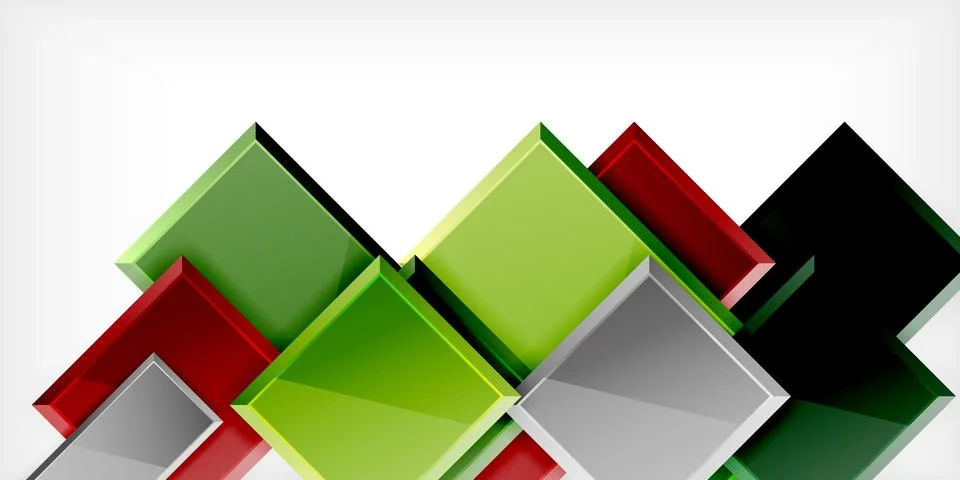 Colorful squares and rectangles. Vector Illustration For Wallpaper, Banner Illustrazione stock