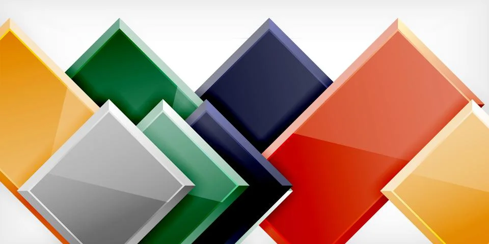 Colorful squares and rectangles. Vector Illustration For Wallpaper, Banner Illustrazione stock