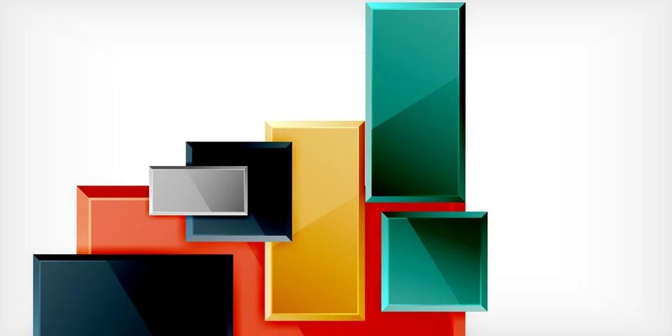 Colorful squares and rectangles. Vector Illustration For Wallpaper, Banner Illustrazione stock