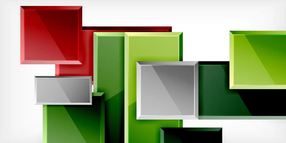 Colorful squares and rectangles. Vector Illustration For Wallpaper, Banner Illustrazione stock