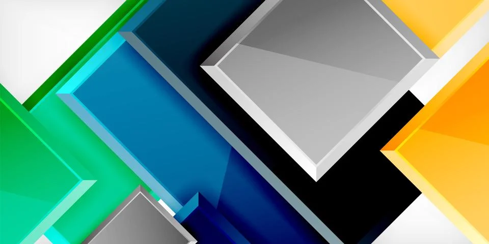 Colorful squares and rectangles. Vector Illustration For Wallpaper, Banner Illustrazione stock