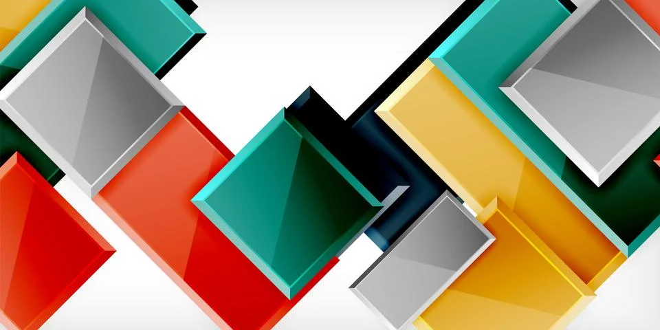 Colorful squares and rectangles. Vector Illustration For Wallpaper, Banner Stock Illustration