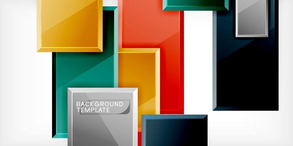 Colorful squares and rectangles. Vector Illustration For Wallpaper, Banner Stock Illustration