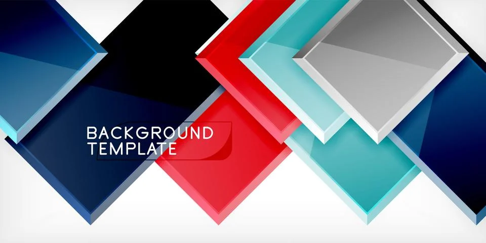 Colorful squares and rectangles. Vector Illustration For Wallpaper, Banner Stock Illustration