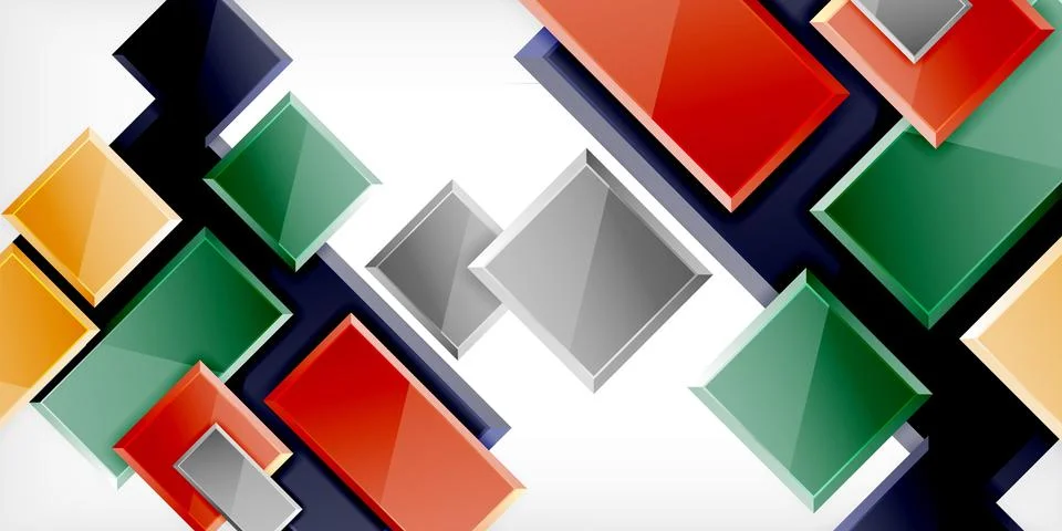 Colorful squares and rectangles. Vector Illustration For Wallpaper, Banner,.. Illustrazione stock
