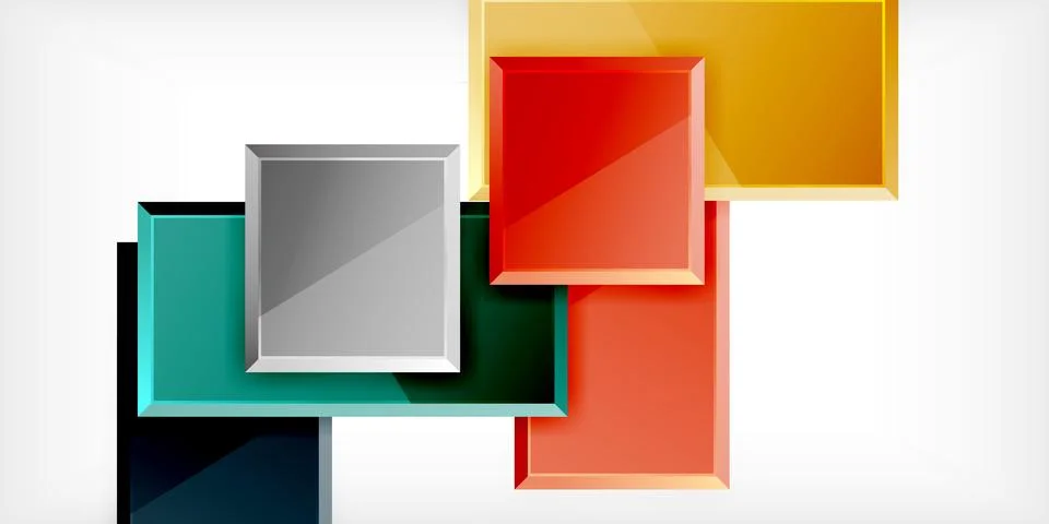 Colorful squares and rectangles. Vector Illustration For Wallpaper, Banner,.. 스톡 일러스트