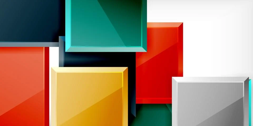 Colorful squares and rectangles. Vector Illustration For Wallpaper, Banner,.. Illustrazione stock