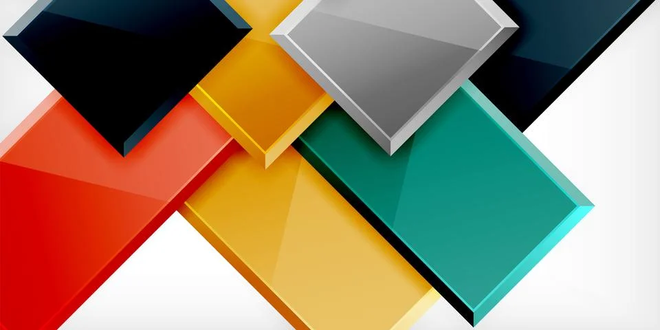 Colorful squares and rectangles. Vector Illustration For Wallpaper, Banner,.. Illustrazione stock