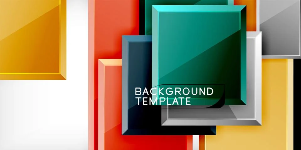 Colorful squares and rectangles. Vector Illustration For Wallpaper, Banner,.. Illustrazione stock