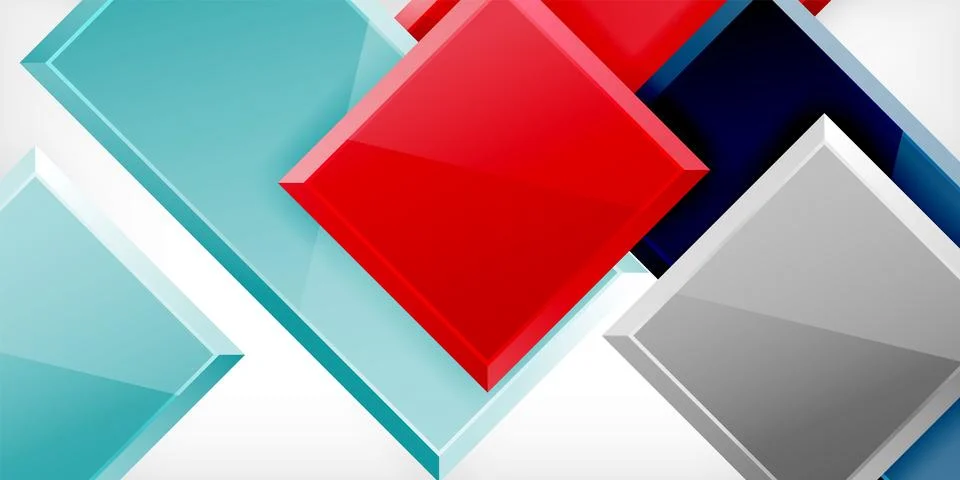 Colorful squares and rectangles. Vector Illustration For Wallpaper, Banner, 스톡 일러스트