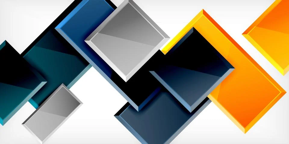 Colorful squares and rectangles. Vector Illustration For Wallpaper, Banner, 스톡 일러스트