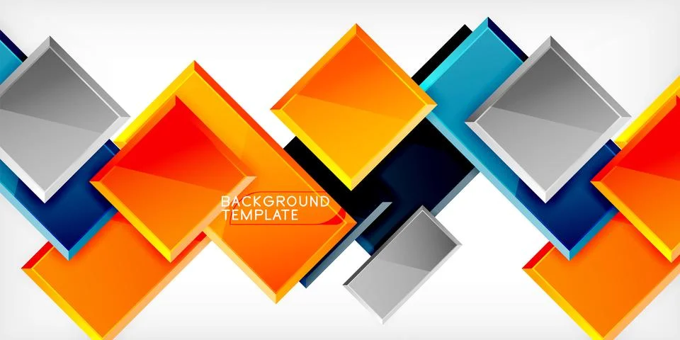 Colorful squares and rectangles. Vector Illustration For Wallpaper, Banner, Illustrazione stock