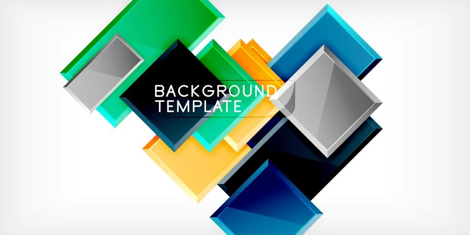 Colorful squares and rectangles. Vector Illustration For Wallpaper, Banner, Illustrazione stock