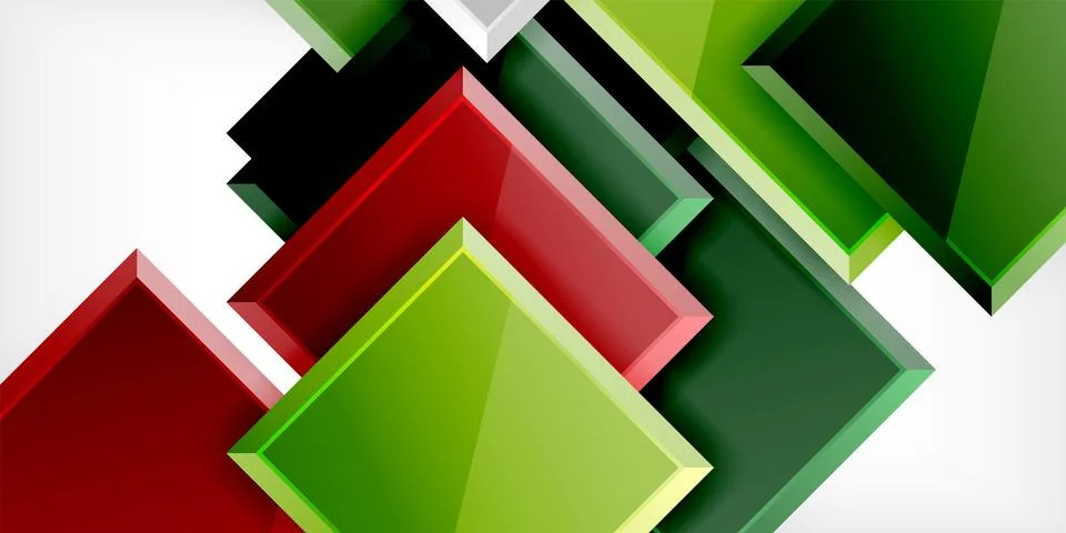 Colorful squares and rectangles. Vector Illustration For Wallpaper, Banner, Illustrazione stock