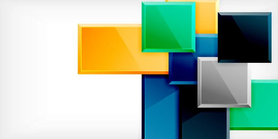 Colorful squares and rectangles. Vector Illustration For Wallpaper, Banner, 스톡 일러스트