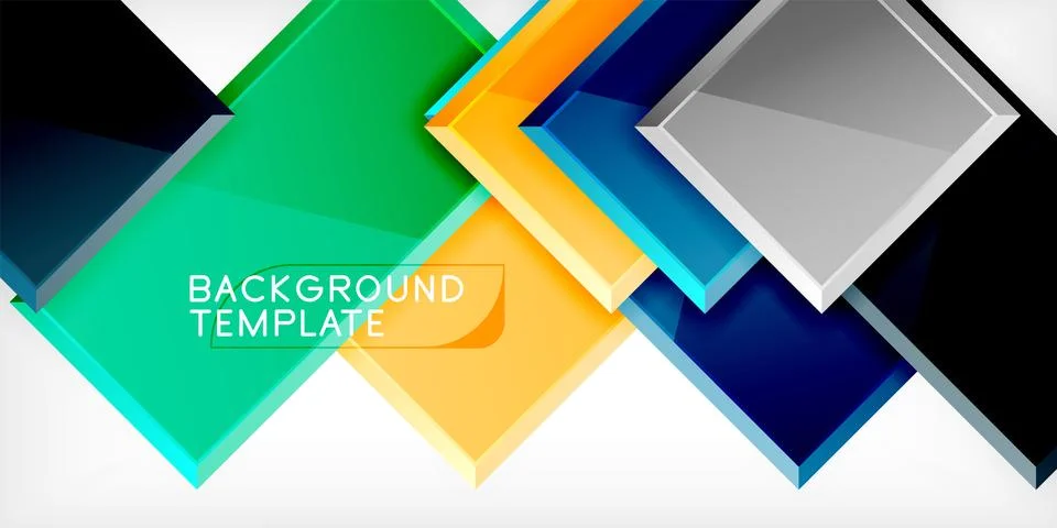 Colorful squares and rectangles. Vector Illustration For Wallpaper, Banner, Illustrazione stock