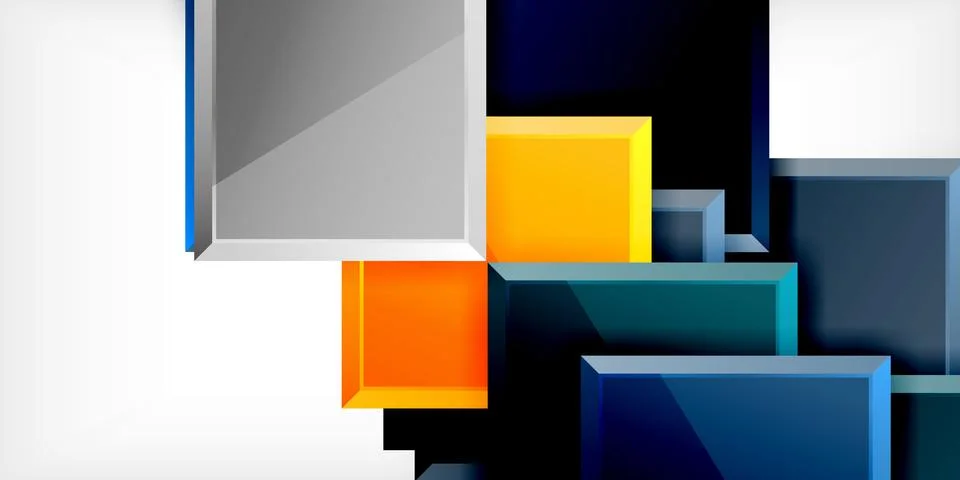 Colorful squares and rectangles. Vector Illustration For Wallpaper, Banner, Illustrazione stock