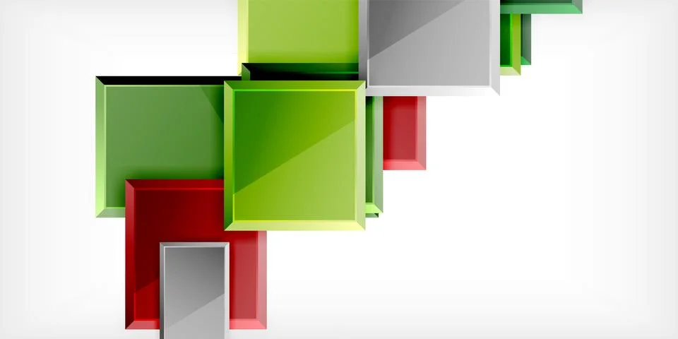 Colorful squares and rectangles. Vector Illustration For Wallpaper, Banner, Illustrazione stock