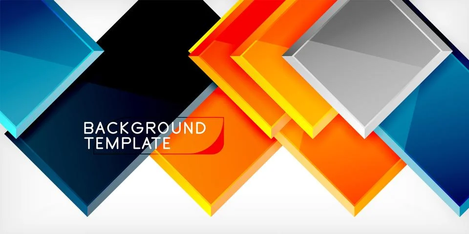Colorful squares and rectangles. Vector Illustration For Wallpaper, Banner, Illustrazione stock
