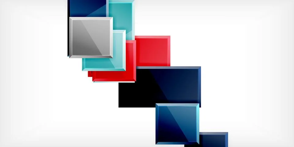 Colorful squares and rectangles. Vector Illustration For Wallpaper, Banner, Illustrazione stock