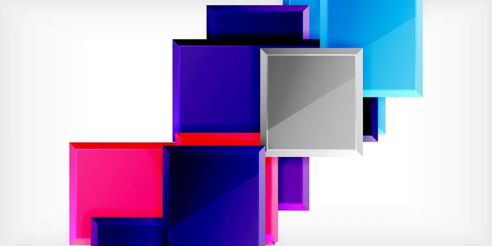 Colorful squares and rectangles. Vector Illustration For Wallpaper, Banner, Stock Illustration
