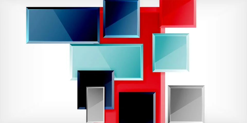 Colorful squares and rectangles. Vector Illustration For Wallpaper, Banner, Stock Illustration