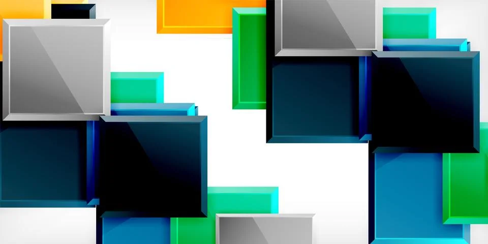 Colorful squares and rectangles. Vector Illustration For Wallpaper, Banner, Stock Illustration
