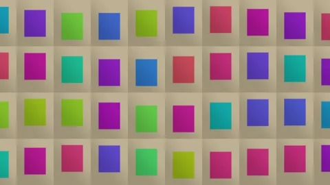 Colorful squares arranged in a grid pattern on a light Stock Footage 340229966