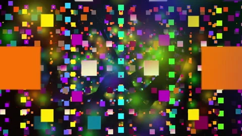Colorful Squares Flow Abstract Digital Distorted Pixels Видео 332415752