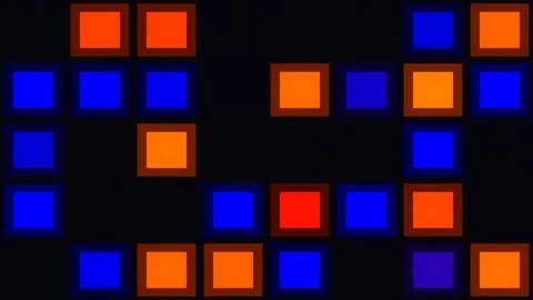 Colorful squares form a unique pattern against a dark Stock Footage 338443025