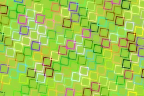 Colorful squares pattern on green background 스톡 일러스트